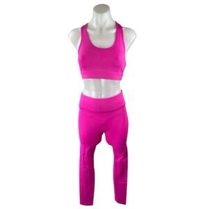 All Access Pink Racerback Cropped Top Leggings Yoga Athletic Two Piece Set Sz S